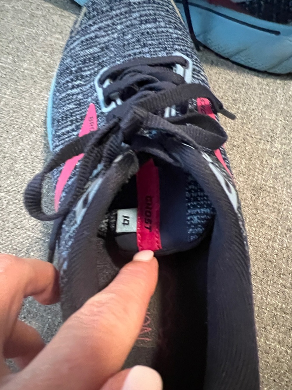 Brooks Ghost 14 Women's Running Shoes — Bright Pink and Navy/Gray Pair size 9M - Picture 7 of 15